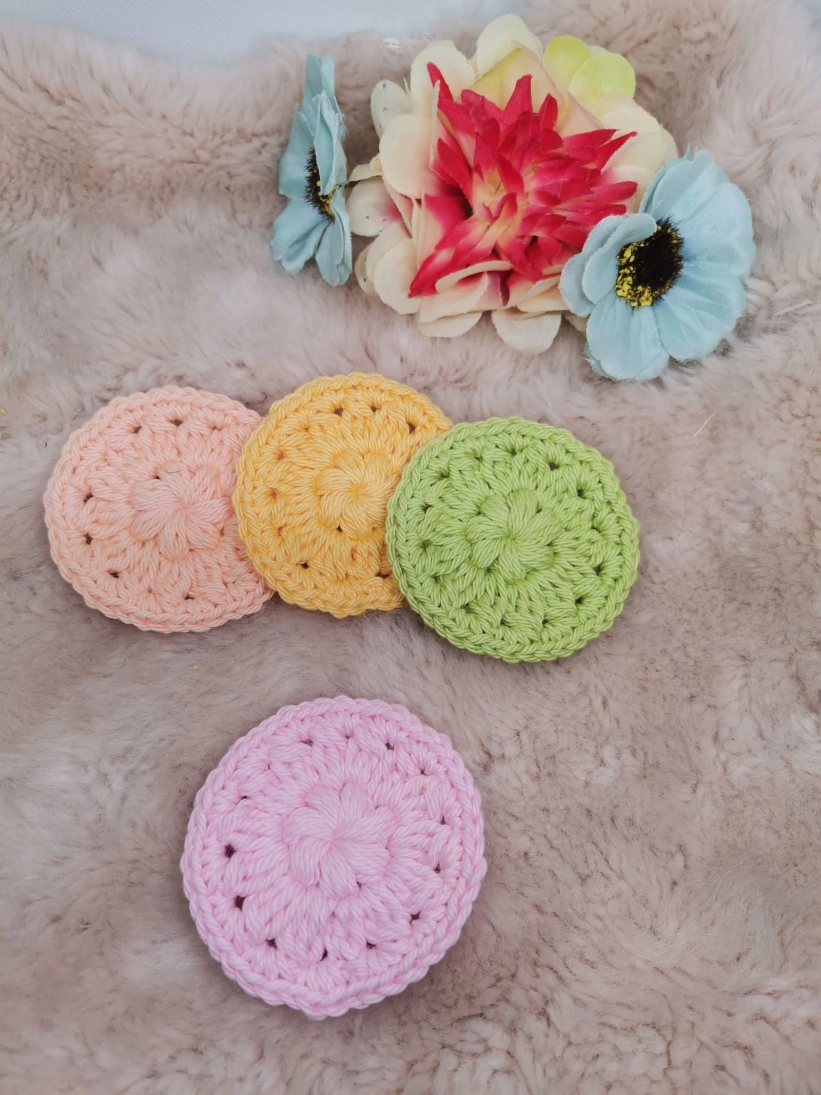 Lote de 4 discos desmaquillante crochet